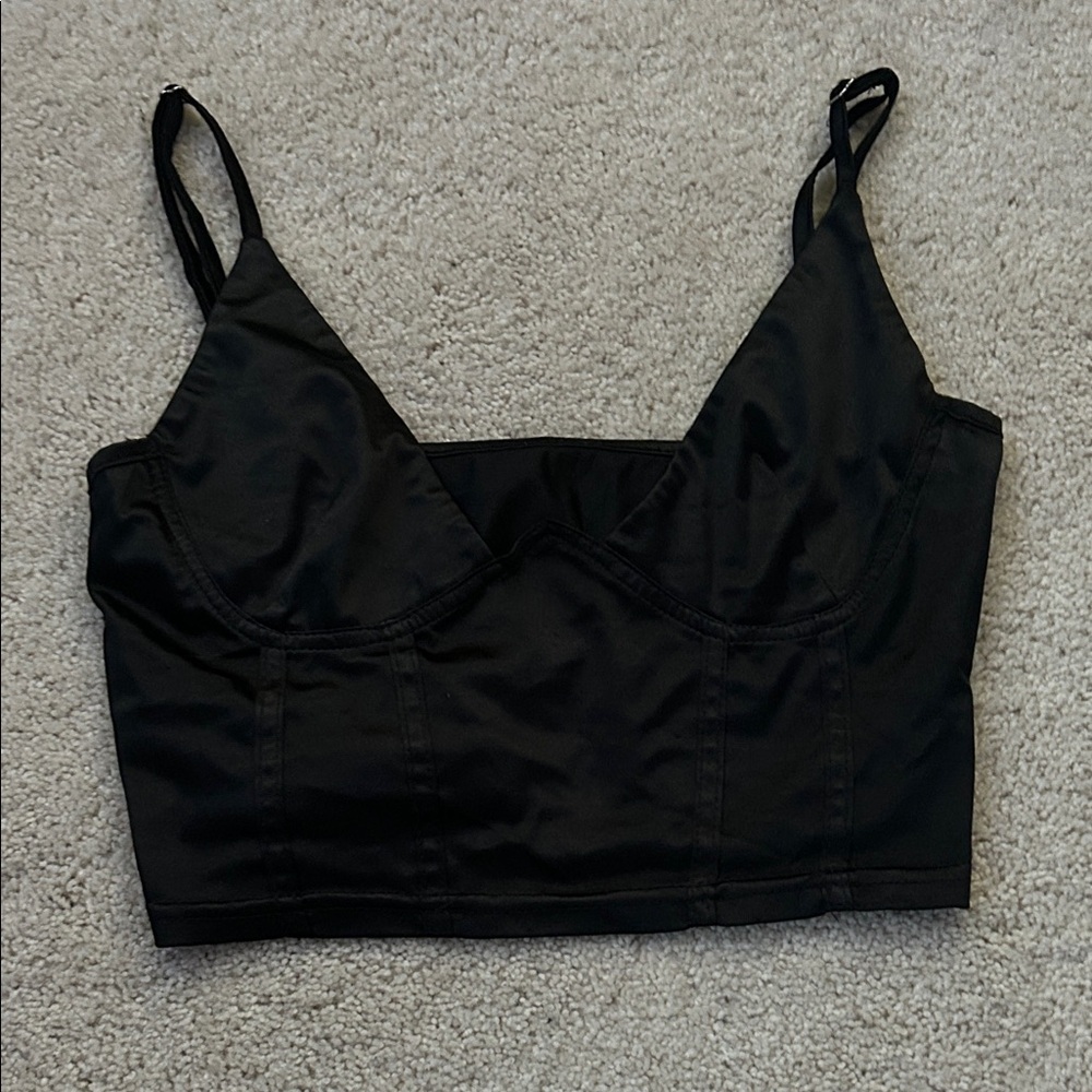 Black Strappy Crop Top